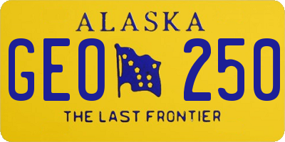 AK license plate GEO250