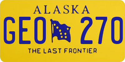 AK license plate GEO270