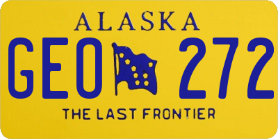 AK license plate GEO272