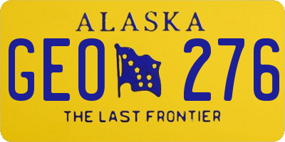 AK license plate GEO276