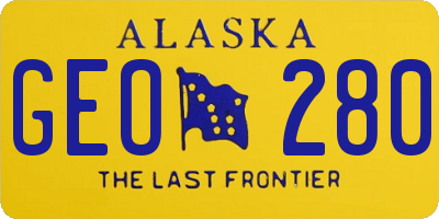 AK license plate GEO280