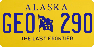 AK license plate GEO290
