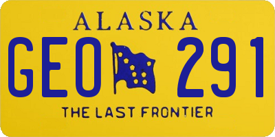 AK license plate GEO291