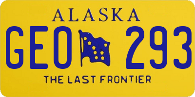 AK license plate GEO293