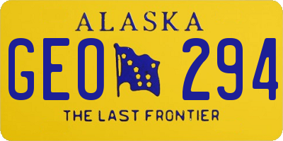 AK license plate GEO294