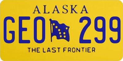 AK license plate GEO299