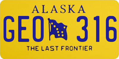 AK license plate GEO316