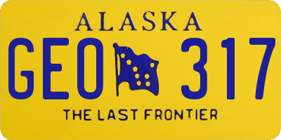 AK license plate GEO317