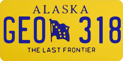 AK license plate GEO318