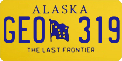 AK license plate GEO319