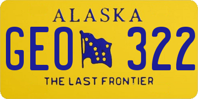 AK license plate GEO322