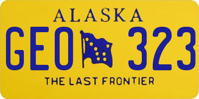 AK license plate GEO323
