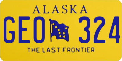 AK license plate GEO324