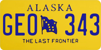 AK license plate GEO343