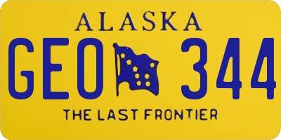 AK license plate GEO344