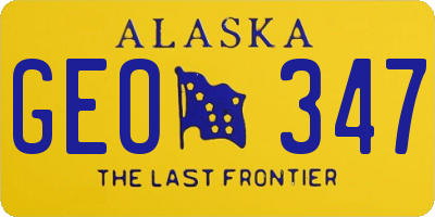 AK license plate GEO347