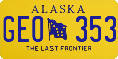 AK license plate GEO353