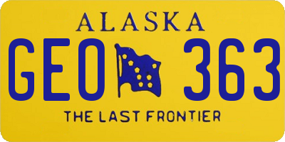 AK license plate GEO363
