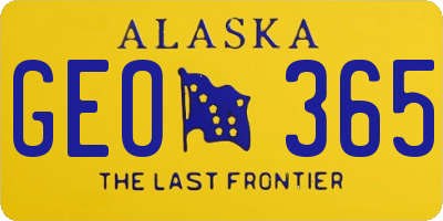 AK license plate GEO365