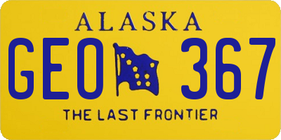 AK license plate GEO367