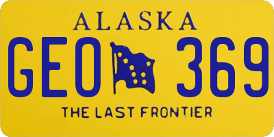 AK license plate GEO369