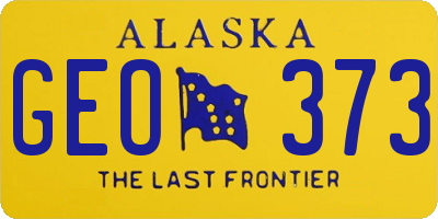 AK license plate GEO373