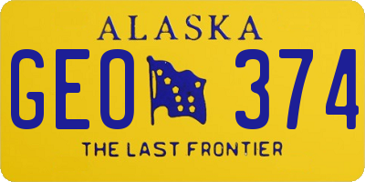 AK license plate GEO374