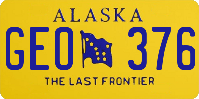 AK license plate GEO376