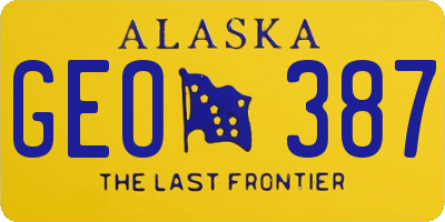 AK license plate GEO387
