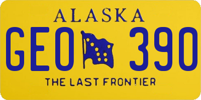 AK license plate GEO390
