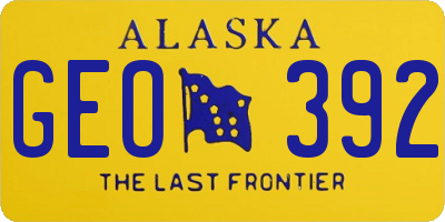 AK license plate GEO392