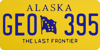 AK license plate GEO395