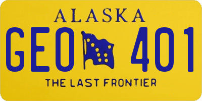 AK license plate GEO401