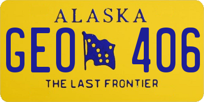 AK license plate GEO406