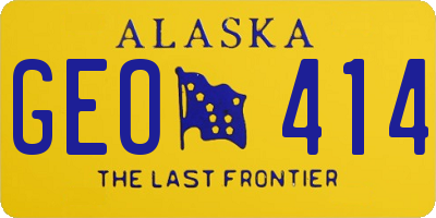 AK license plate GEO414