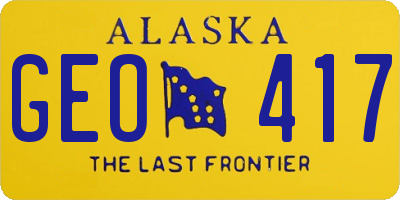 AK license plate GEO417
