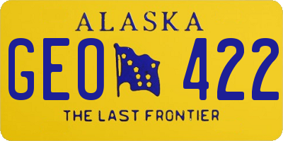 AK license plate GEO422