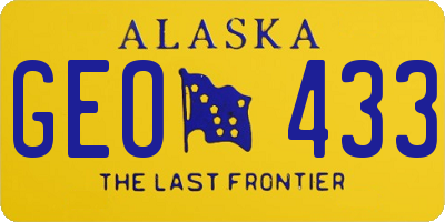 AK license plate GEO433