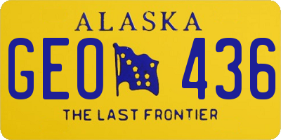 AK license plate GEO436