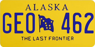 AK license plate GEO462