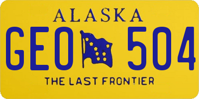 AK license plate GEO504
