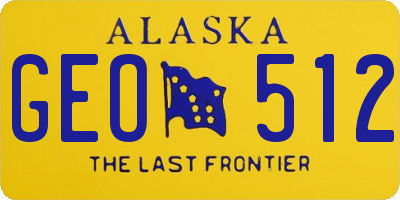 AK license plate GEO512