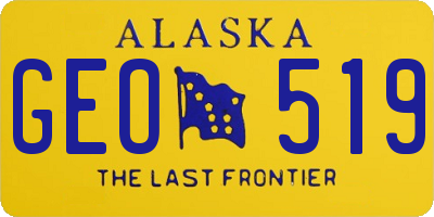 AK license plate GEO519