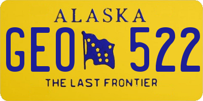 AK license plate GEO522