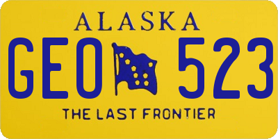 AK license plate GEO523