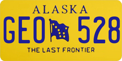 AK license plate GEO528