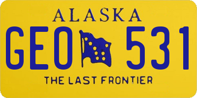 AK license plate GEO531