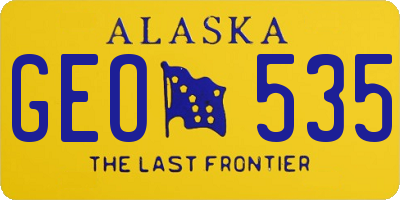 AK license plate GEO535