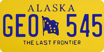AK license plate GEO545