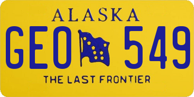 AK license plate GEO549